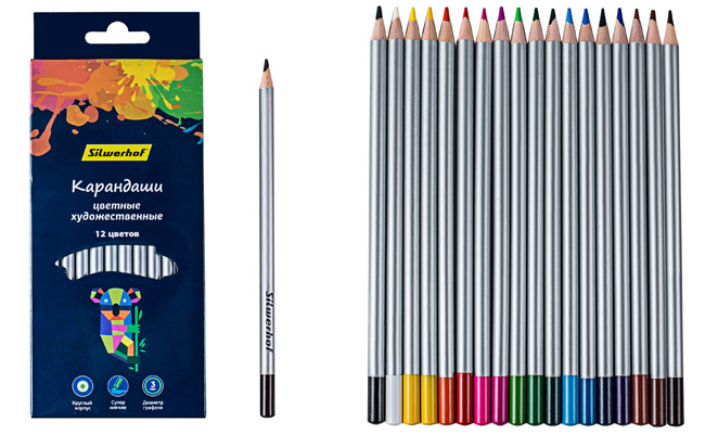 цветные художественные карандаши Silwerhof из коллекции «Цветландия»